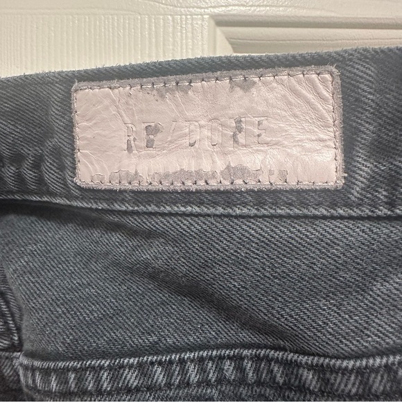 RE/DONE High Rise Loose Distressed Washed Black Denim Jeans Size 26 - Picture 4 of 6